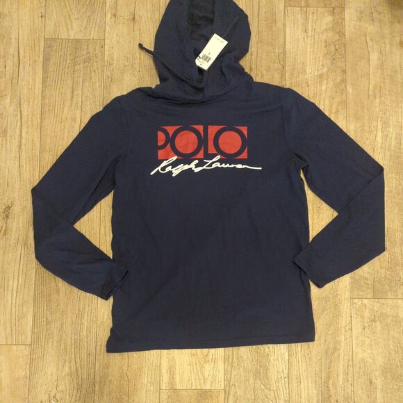 NWT Polo Ralph Lauren Mens Small Navy Blue Sweatshirt Hoodie $65 - Picture 4 of 9